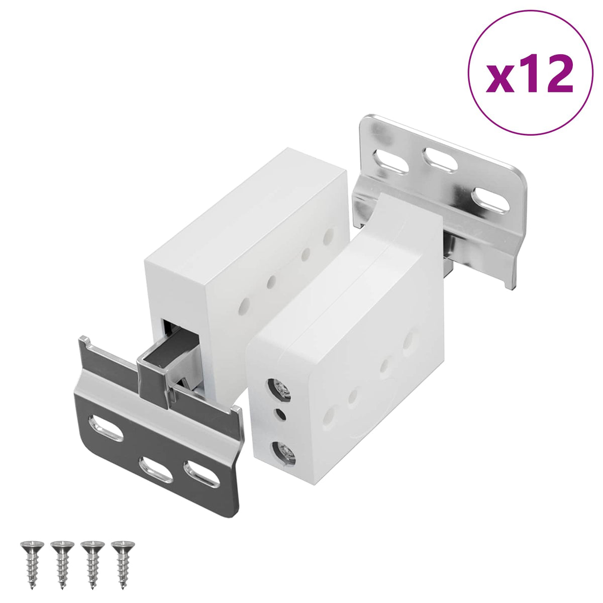 Osi za vješanje ormara 12 pcs Bijelo 70 x 48 x 19 mm