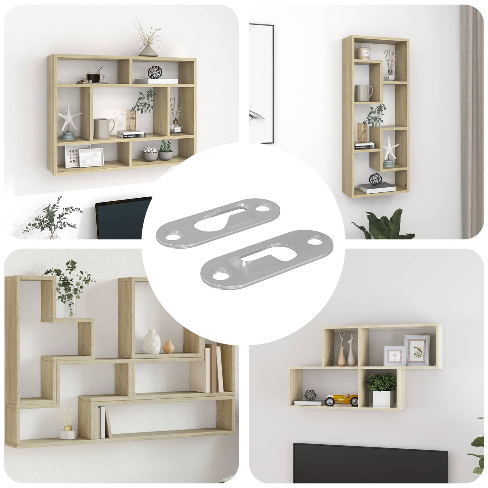 Vješalica s rupom 2 pcs Srebrno 45 x 16 x 3.5 mm Željezo