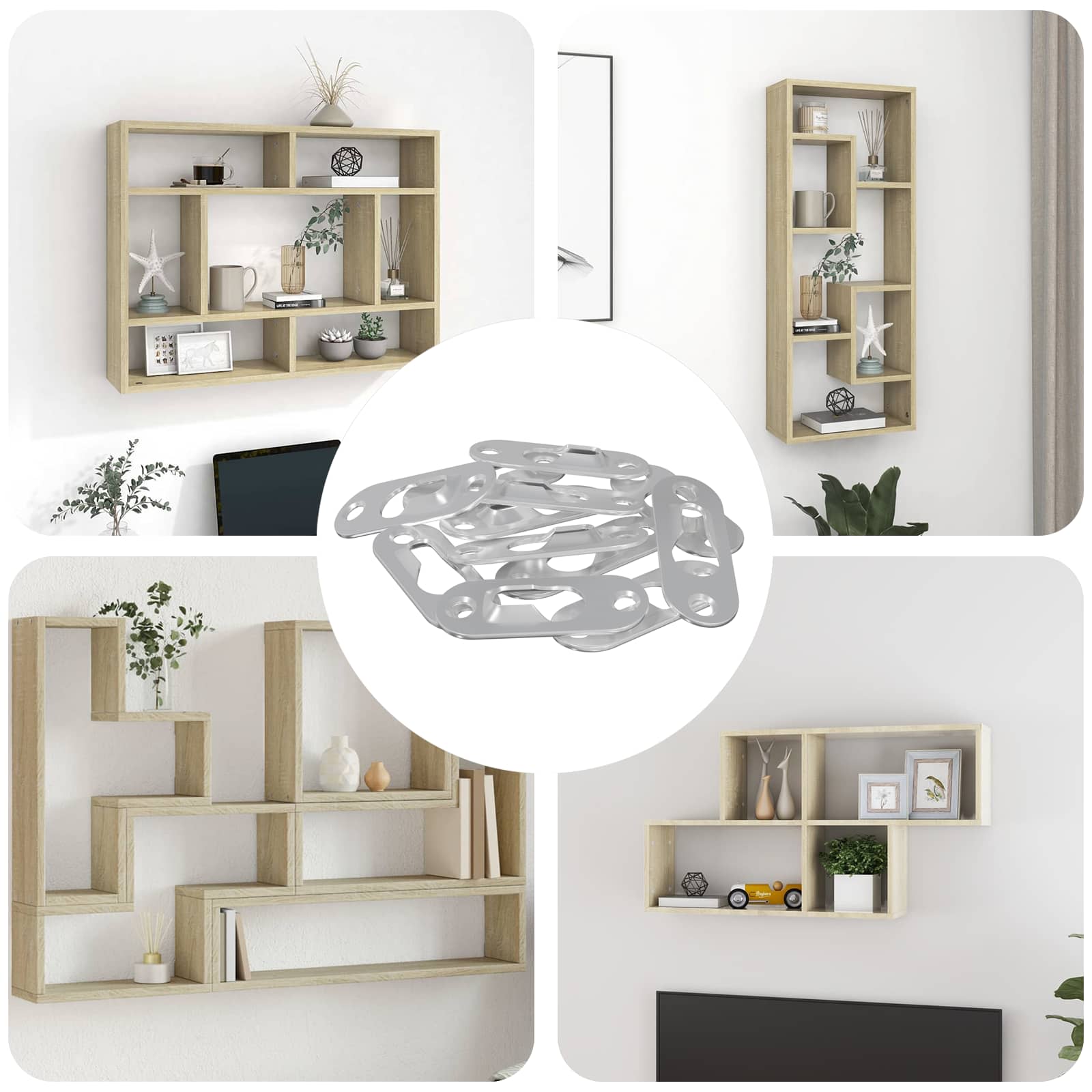 Vješalica s rupom 12 pcs Srebrno 45 x 16 x 3.5 mm Željezo