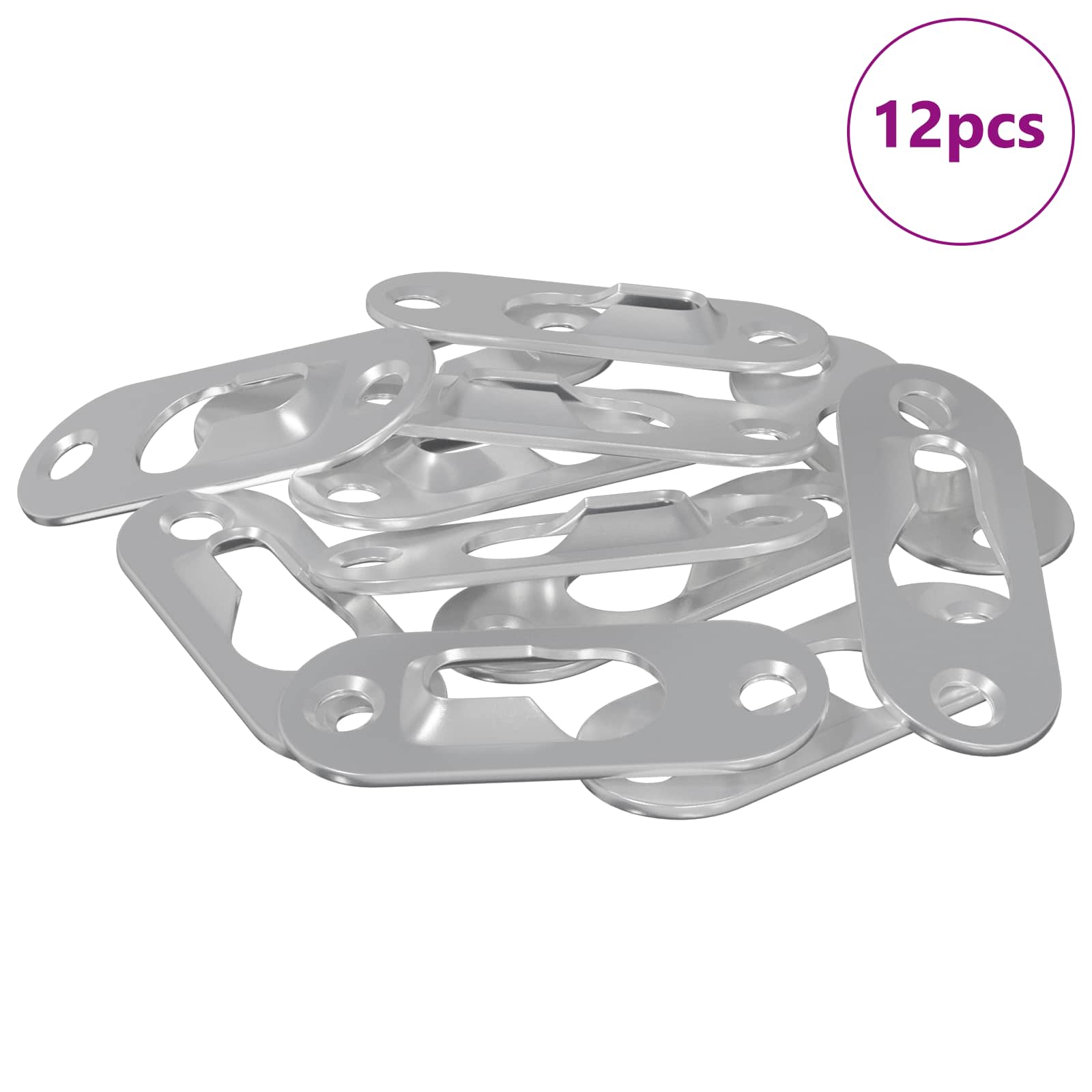 Vješalica s rupom 12 pcs Srebrno 45 x 16 x 3.5 mm Željezo