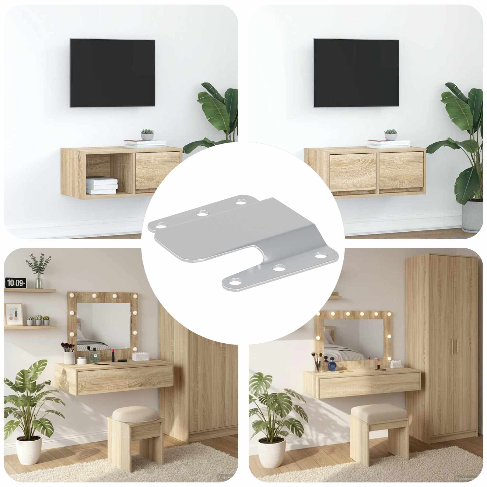 Držač za ravno montiranje 419 pcs Srebrno 75 x 66 x 1,4 mm