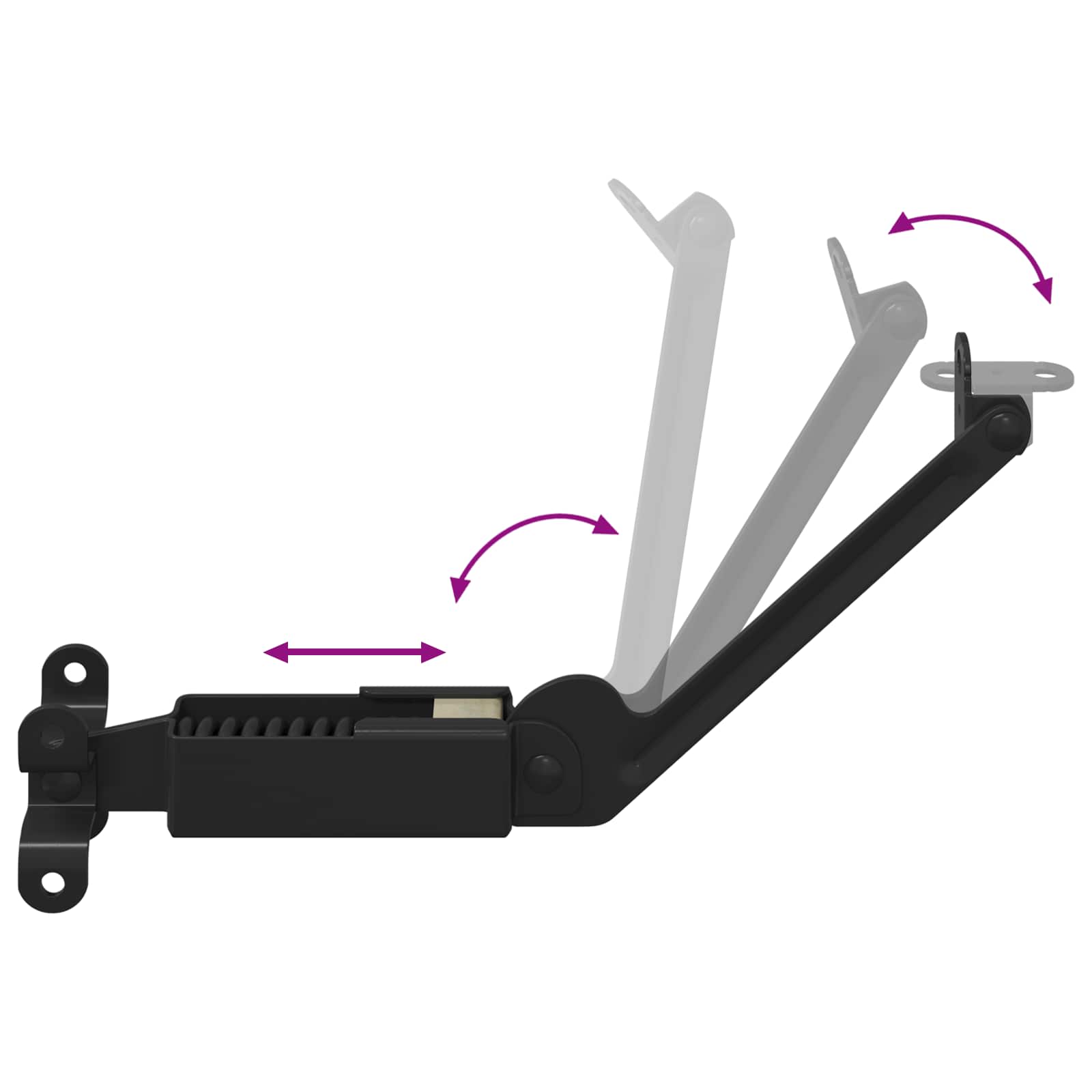 Šarka za podršku poklopcu 2 pcs Crna 192 x 32 x 50 mm Čelik