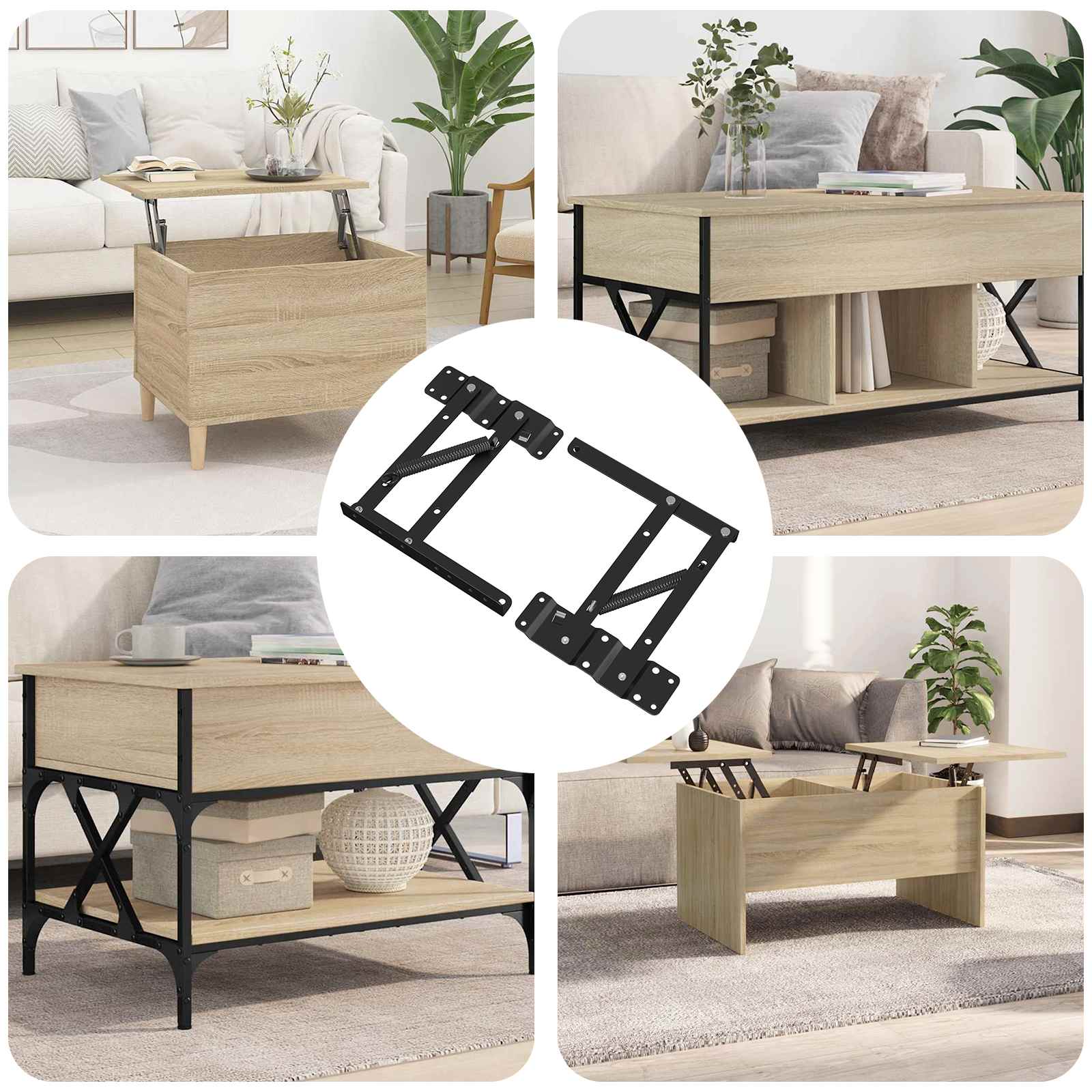 Mehanizam za podizanje kreveta 2 pcs Crna 340 x 95 x 40 mm