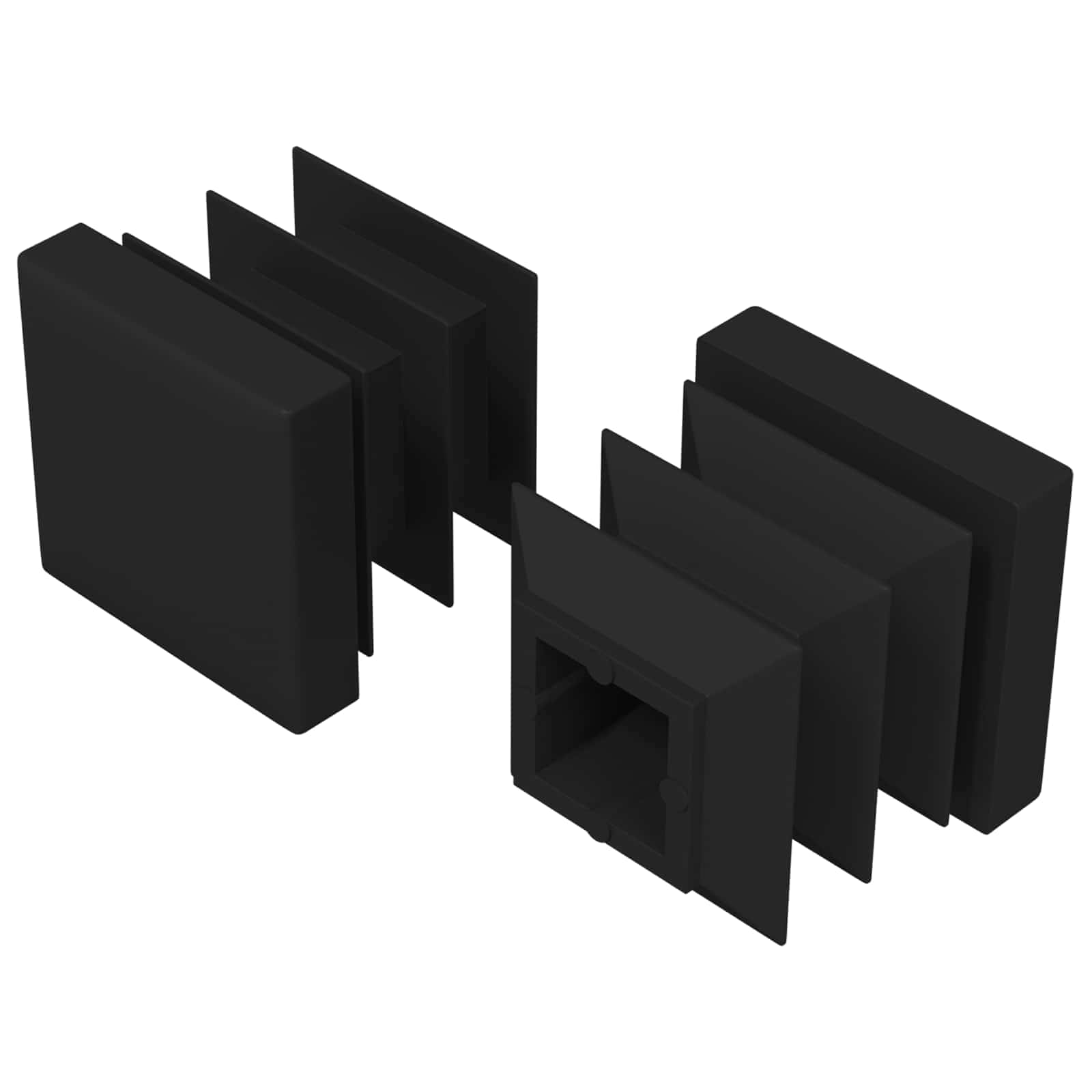 Završne kapice 2 pcs Crna 15 x 15 x 15 mm PP