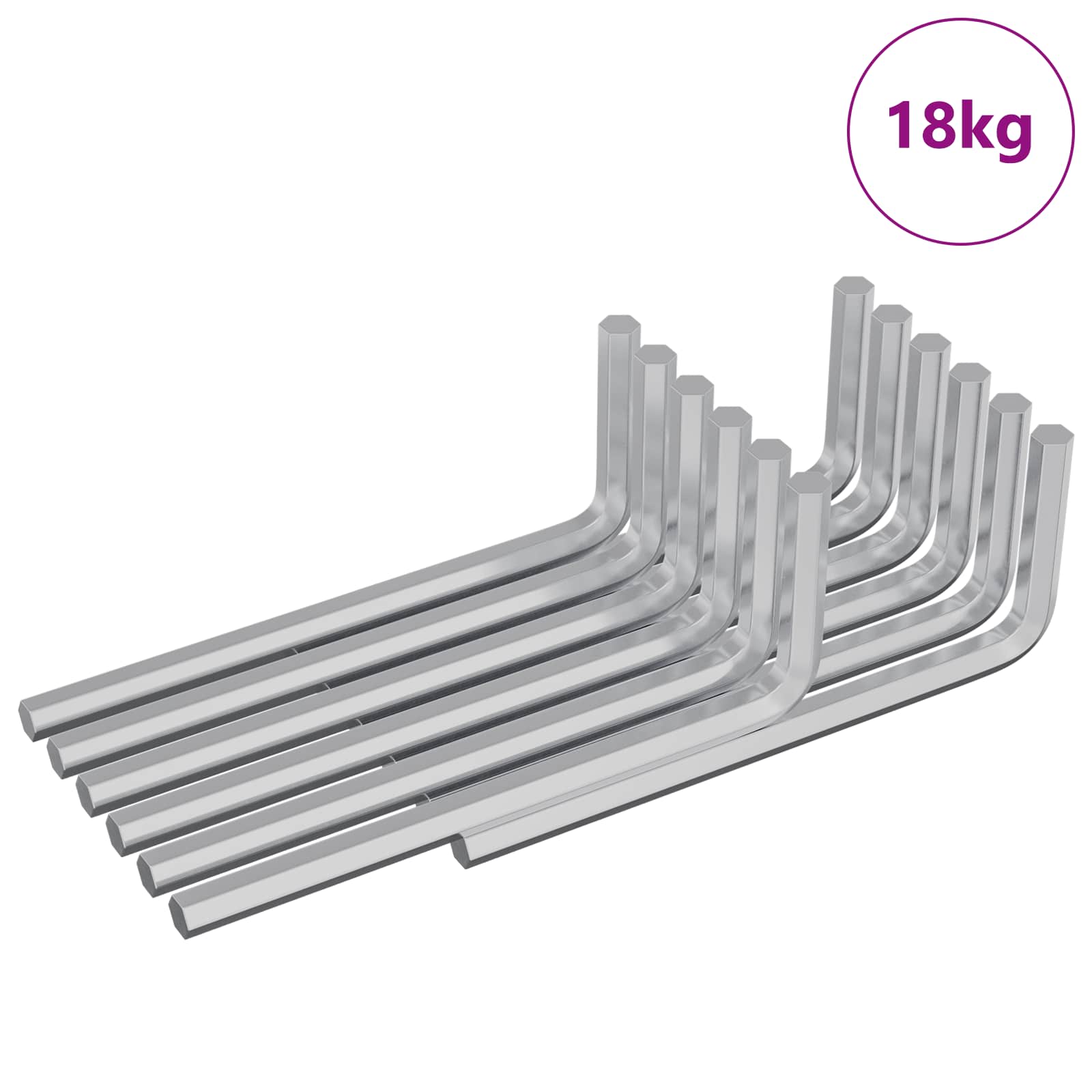 Hex ključ 2118 pcs Srebrno 22 x 66 mm Čelik