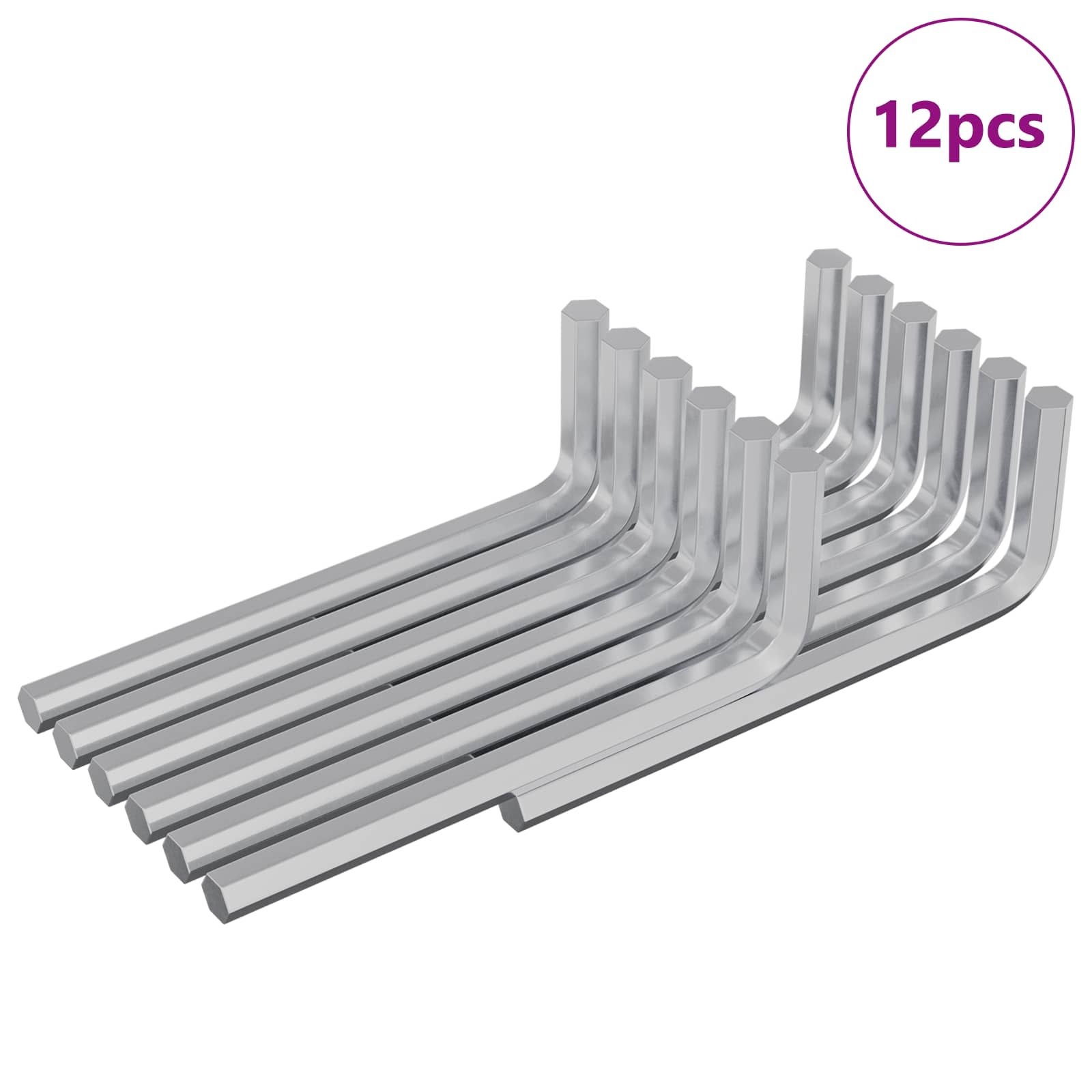 Hex ključ 12 pcs Srebrno 32 x 86 mm Čelik