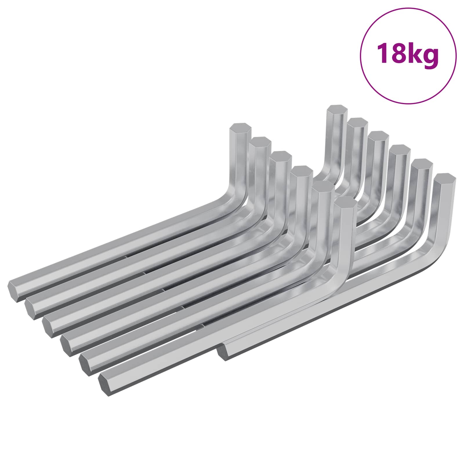 Hex ključ 1800 pcs Srebrno 32 x 86 mm Čelik