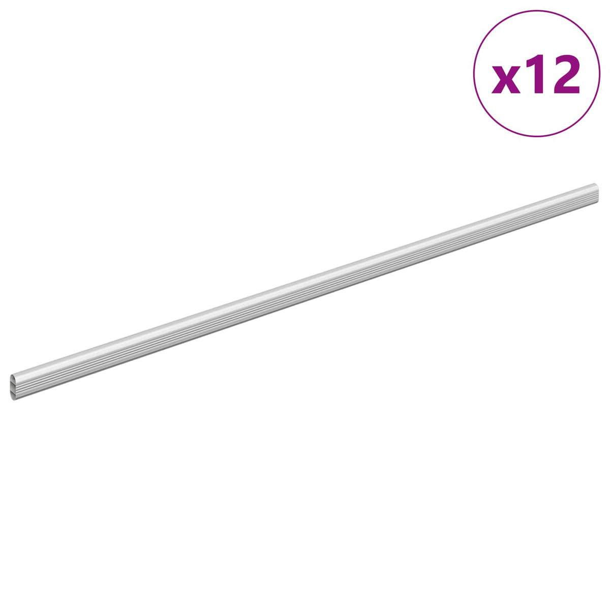 Cijev za ormar 12 pcs Srebrno 964 x 15 x 29 mm