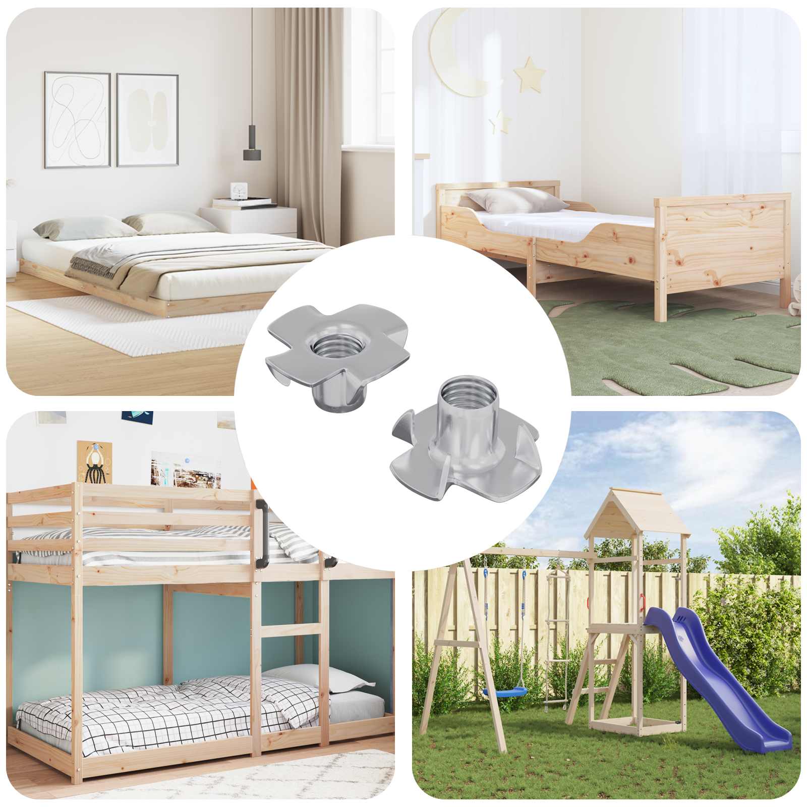 Urezana T-matica 2 pcs Srebrno M6 mm Čelik