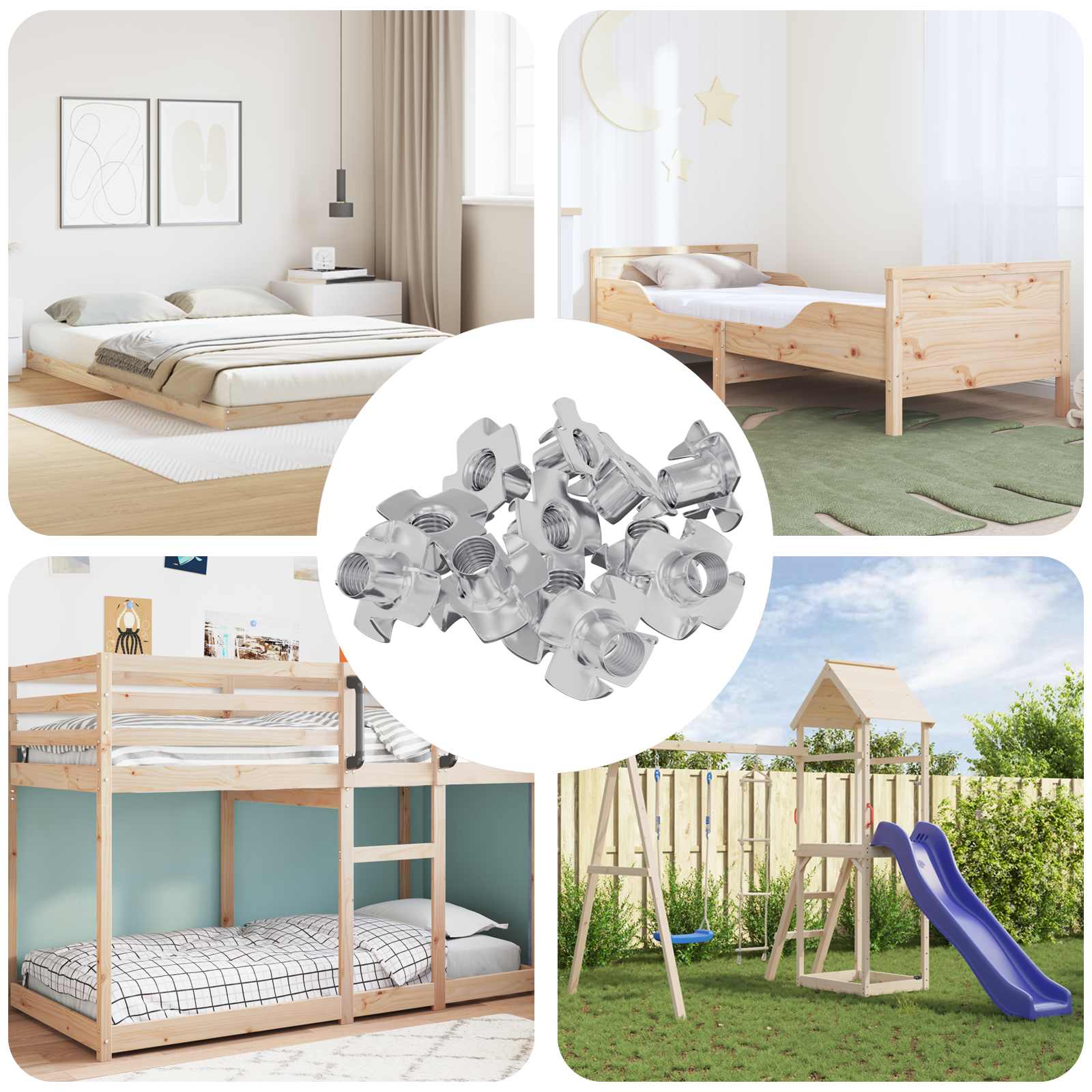 Urezana T-matica 12 pcs Srebrno M6 mm Čelik