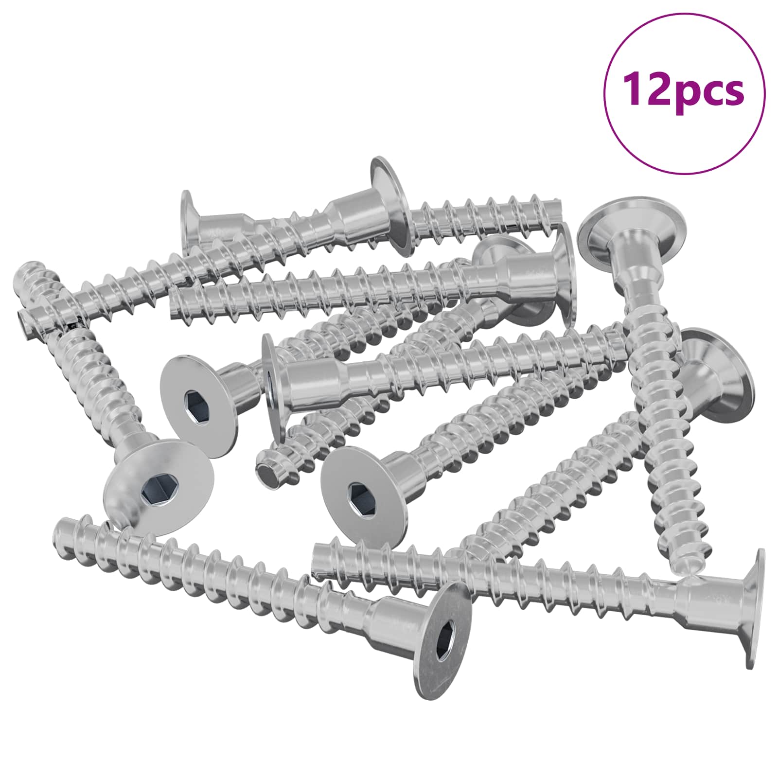 Vijak 12 pcs Cinkom premazano 5 x 40 mm Željezo