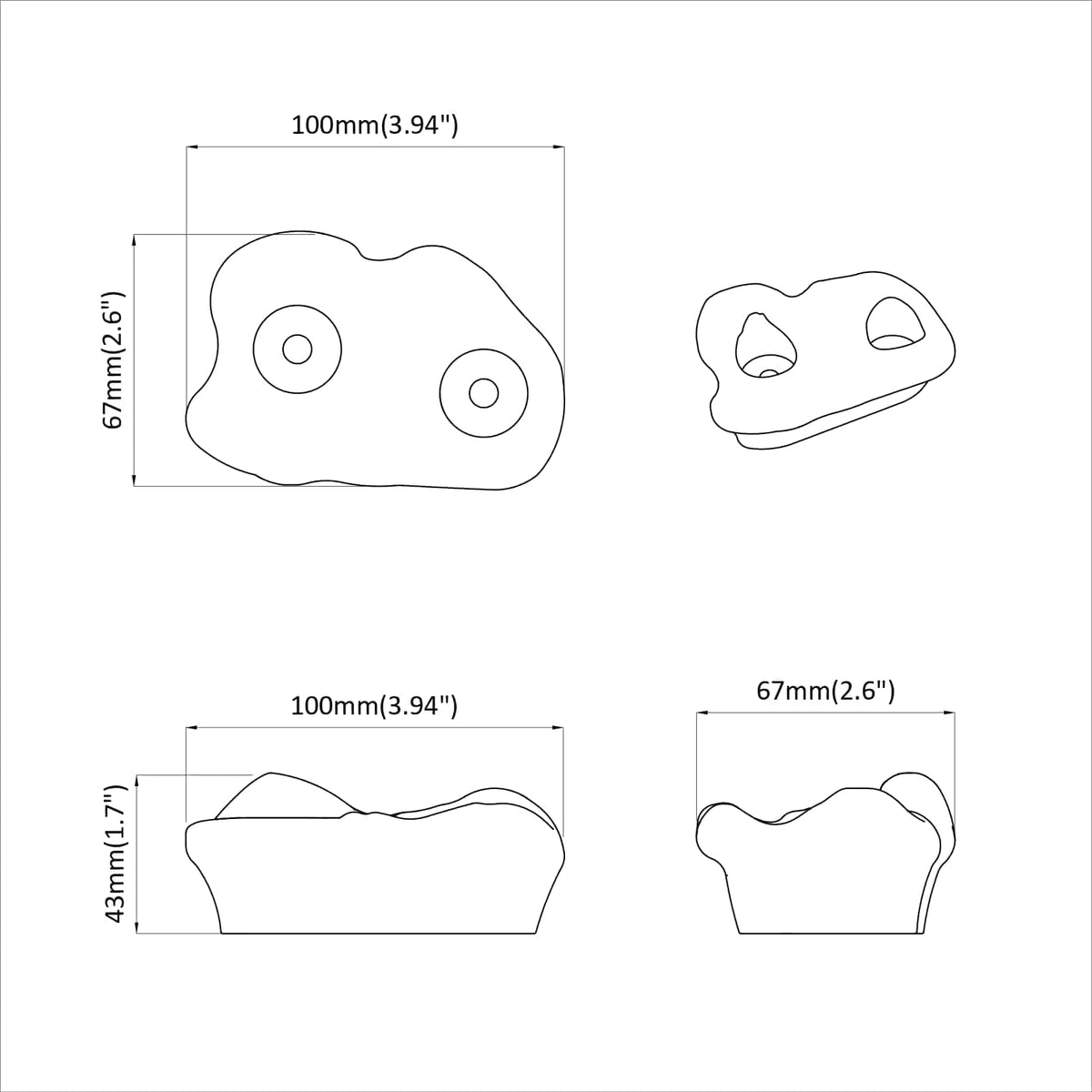Držak za penjanje 12 pcs Crvena 100 x 67 x 43 mm PP