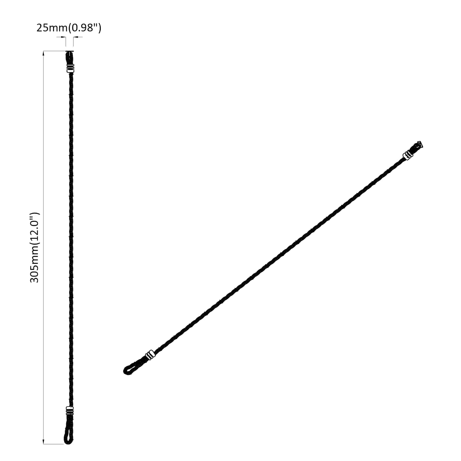 Uže za Penjanje Smeđa Ø25 x 305 mm Najlon