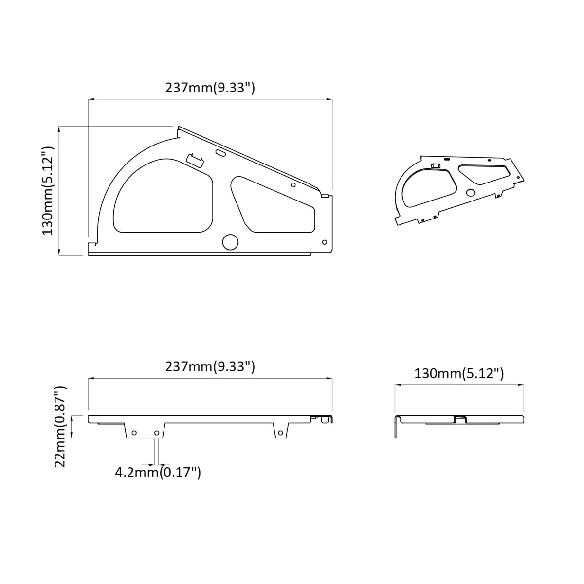 Šarka za okretni ormar 2 pcs Srebrno 235 x 155 x 30 mm Željezo