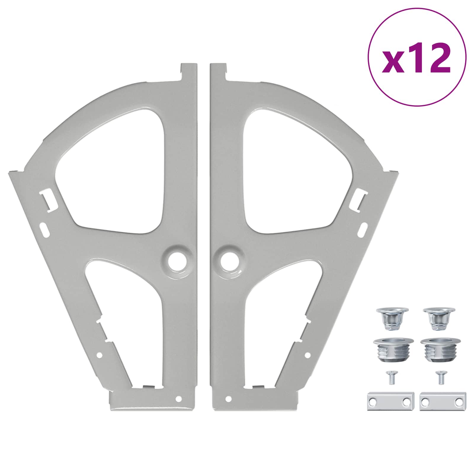 Šarka za okretni ormar 12 pcs Srebrno 235 x 155 x 30 mm Željezo