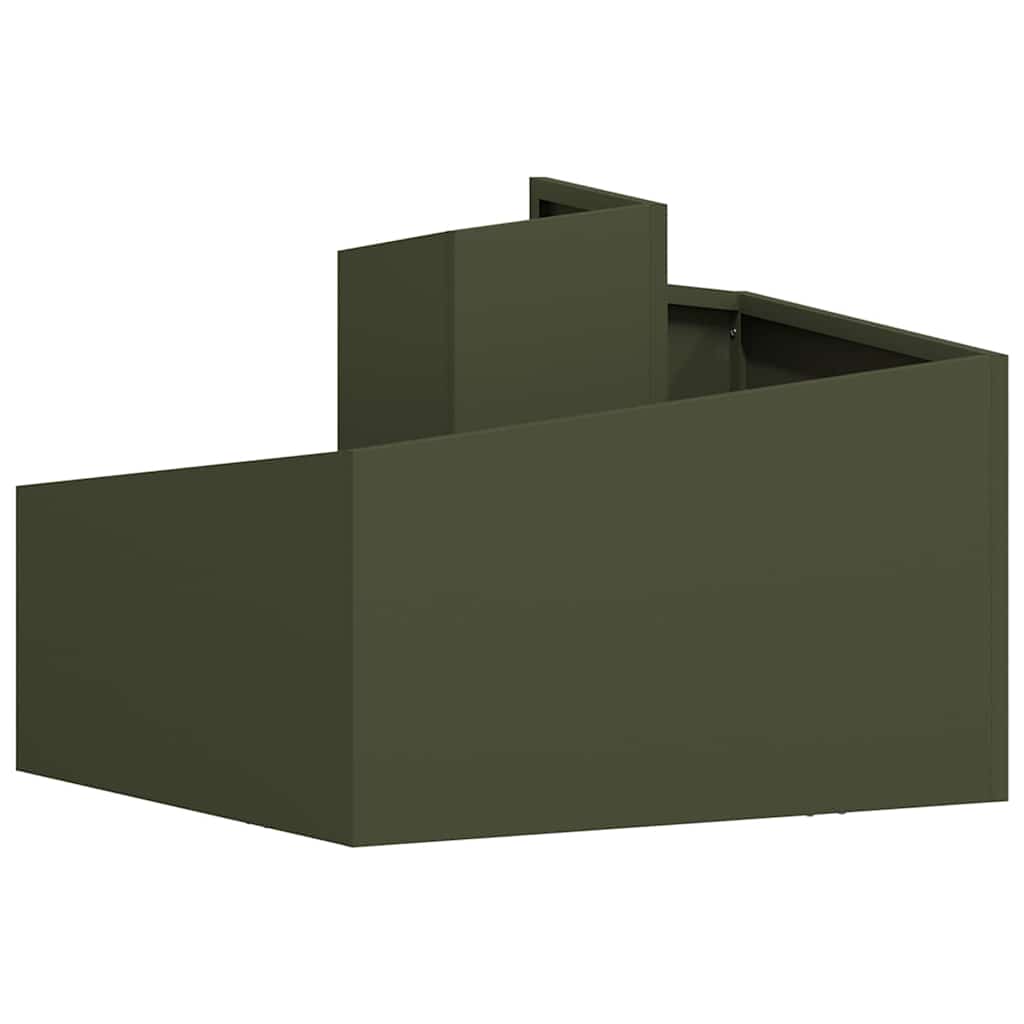 Vrtna saksija Maslinasto zelena 60 x 60 x 50 cm Čelična vrata
