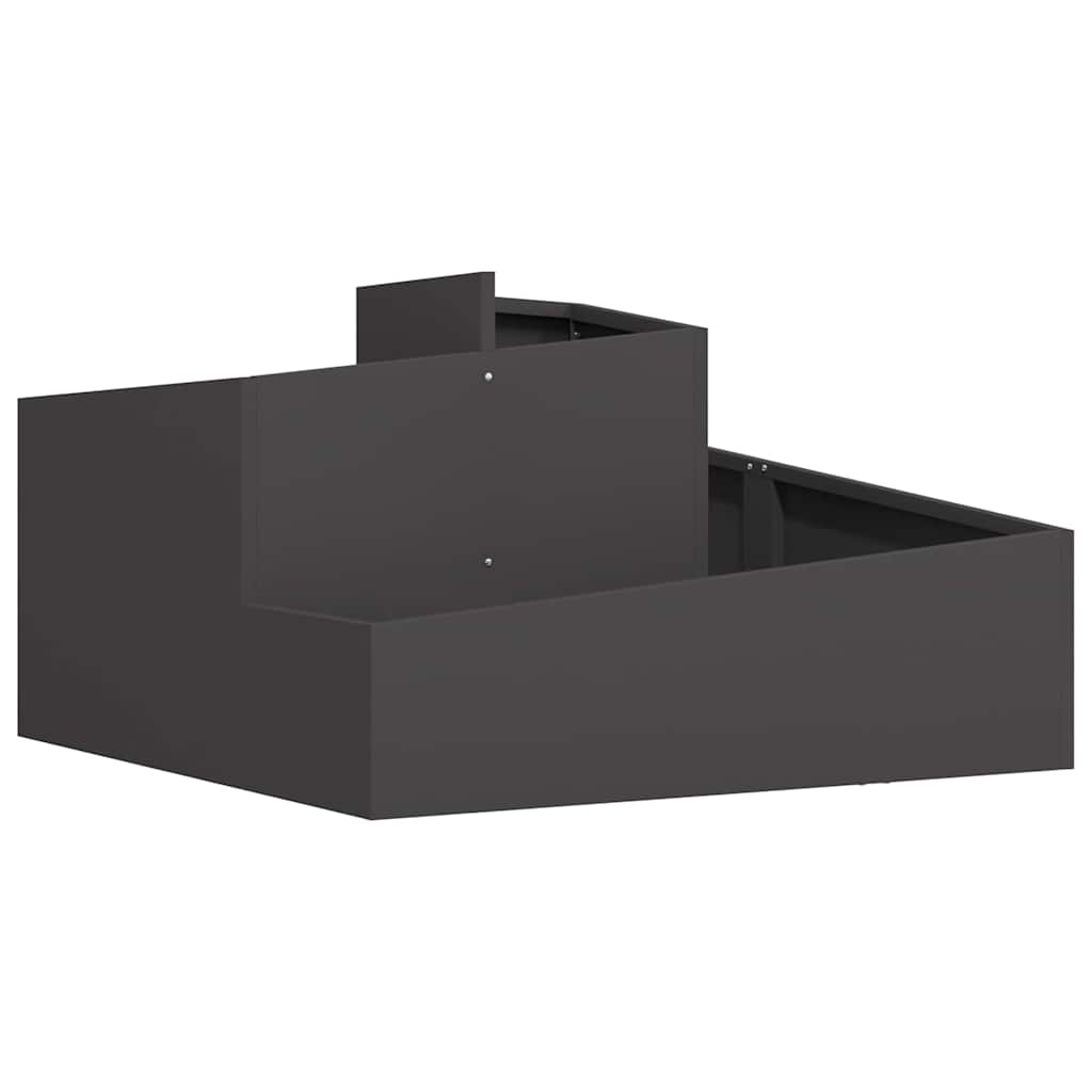 Vrtna saksija Crna 80 x 80 x 50 cm Čelična vrata