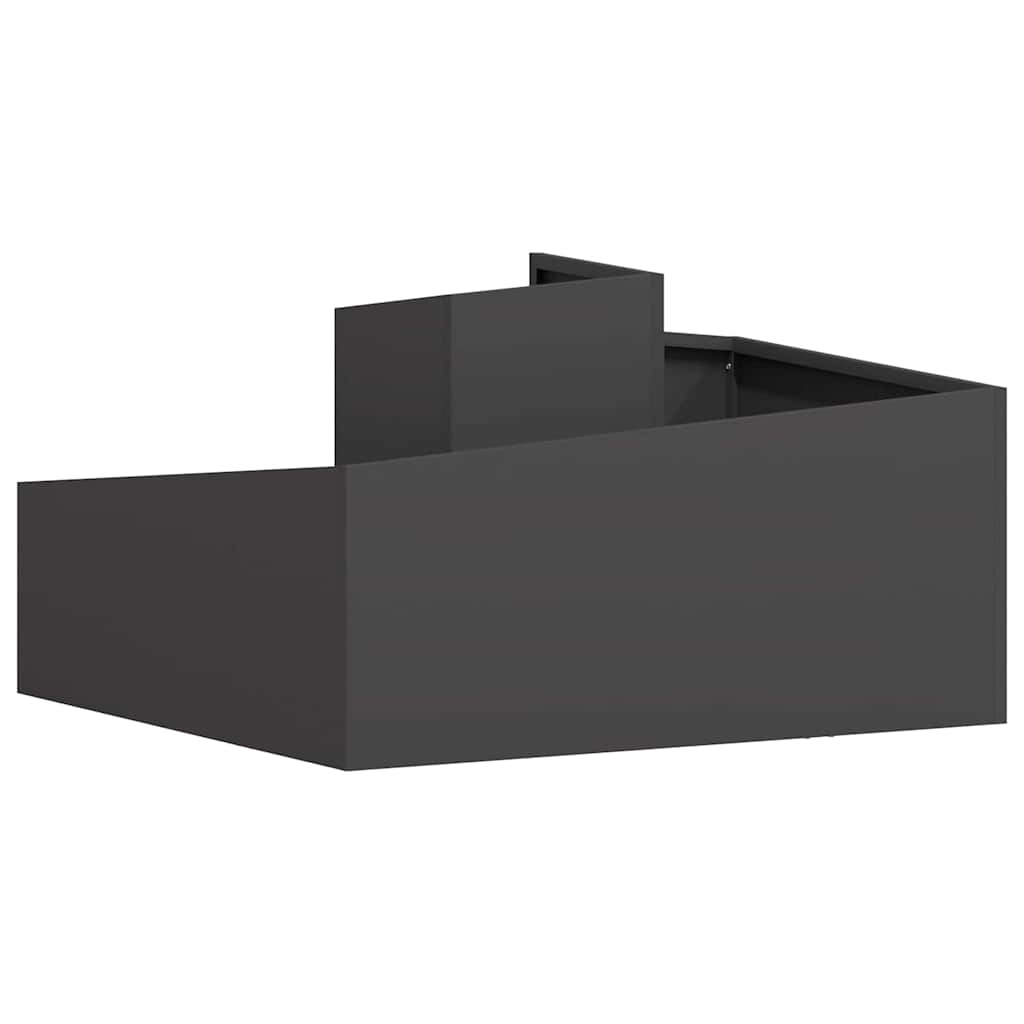 Vrtna saksija Crna 80 x 80 x 50 cm Čelična vrata