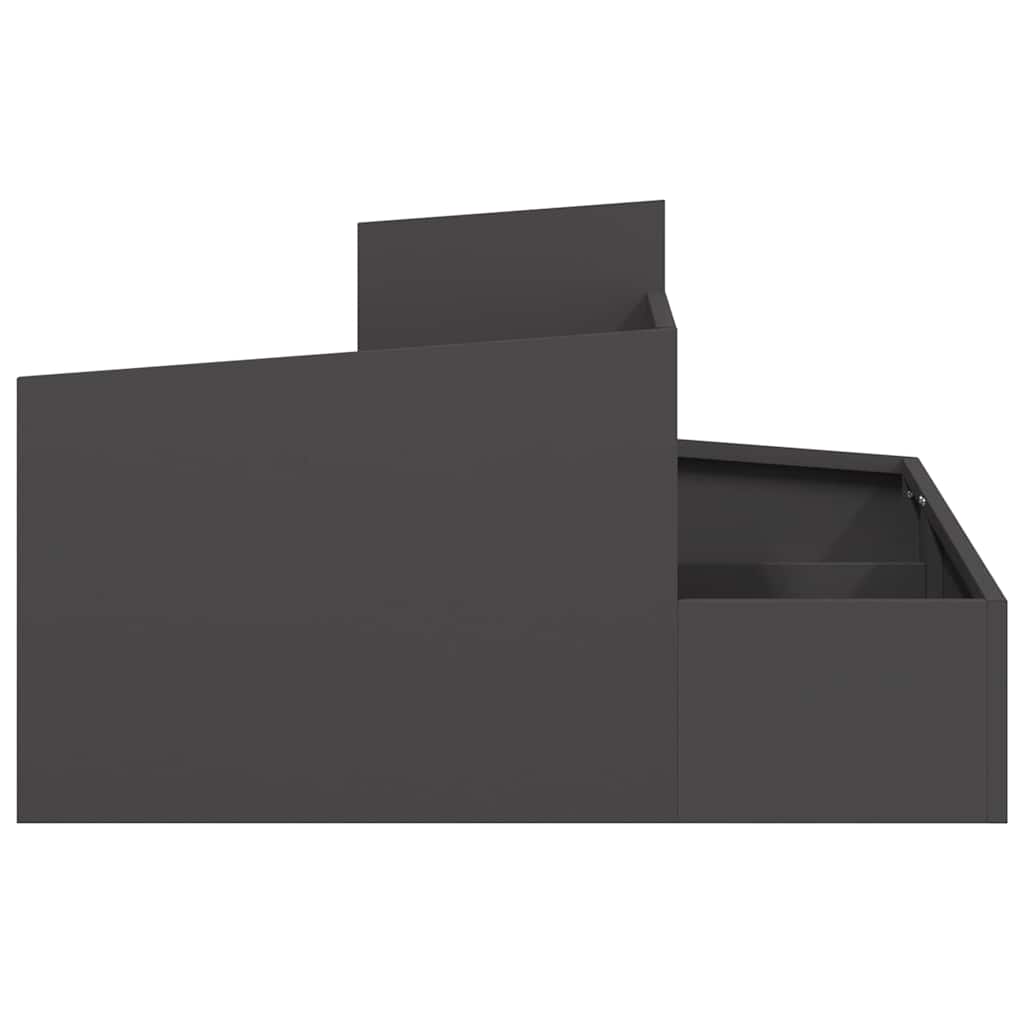 Vrtna saksija Crna 80 x 80 x 50 cm Čelična vrata