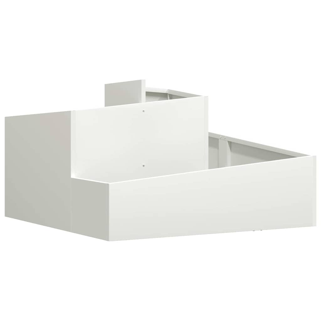Vrtna saksija Bijelo 80 x 80 x 50 cm Čelična vrata