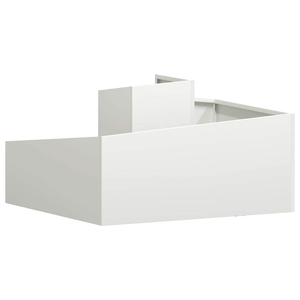 Vrtna saksija Bijelo 80 x 80 x 50 cm Čelična vrata