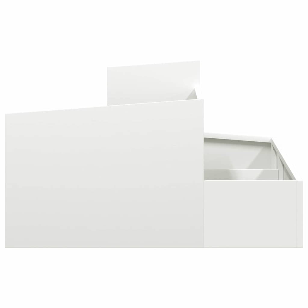 Vrtna saksija Bijelo 80 x 80 x 50 cm Čelična vrata