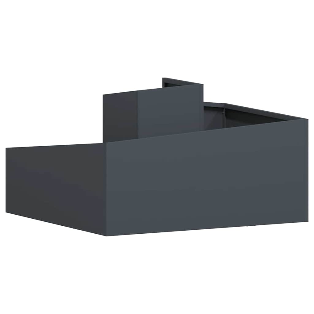 Vrtna saksija Antracit 80 x 80 x 50 cm Čelična vrata