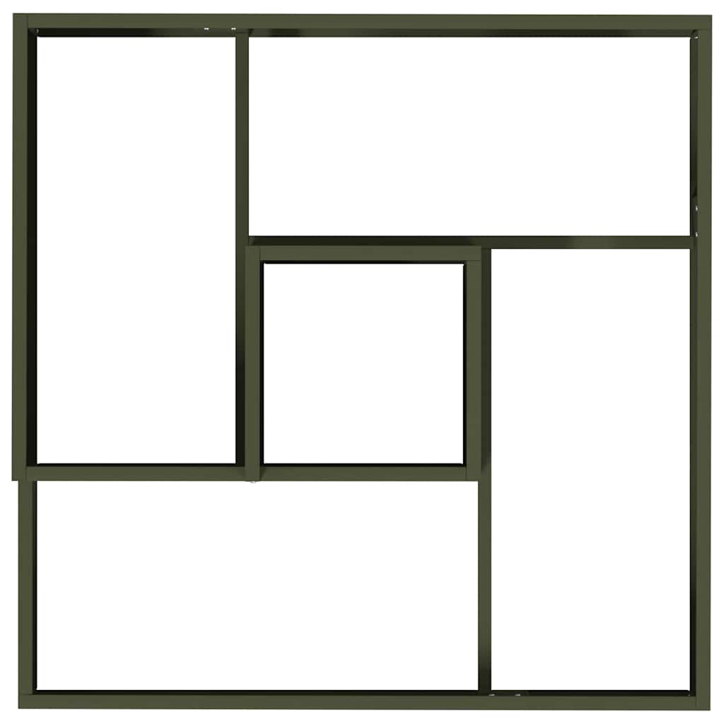 Vrtna saksija Maslinasto zelena 80 x 80 x 50 cm Čelična vrata