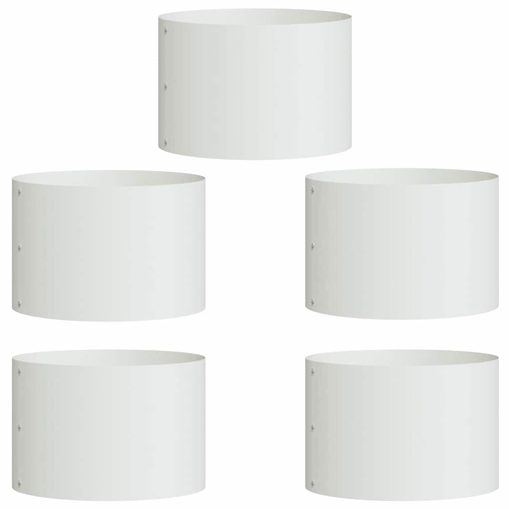 Prsten za saksiju 5 pcs Bijelo 30 x 30 x 20 cm Čelična vrata