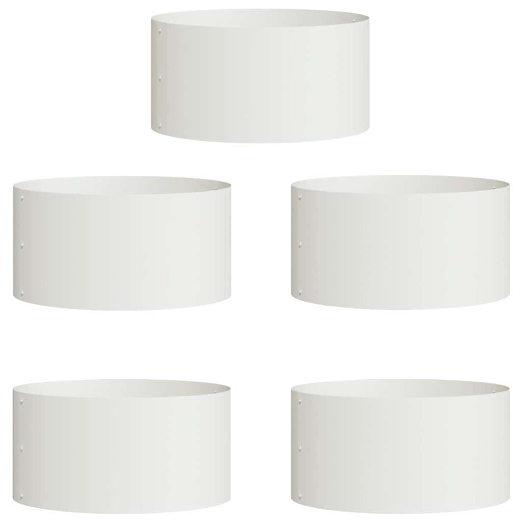 Prsten za saksiju 5 pcs Bijelo 40 x 40 x 20 cm Čelična vrata