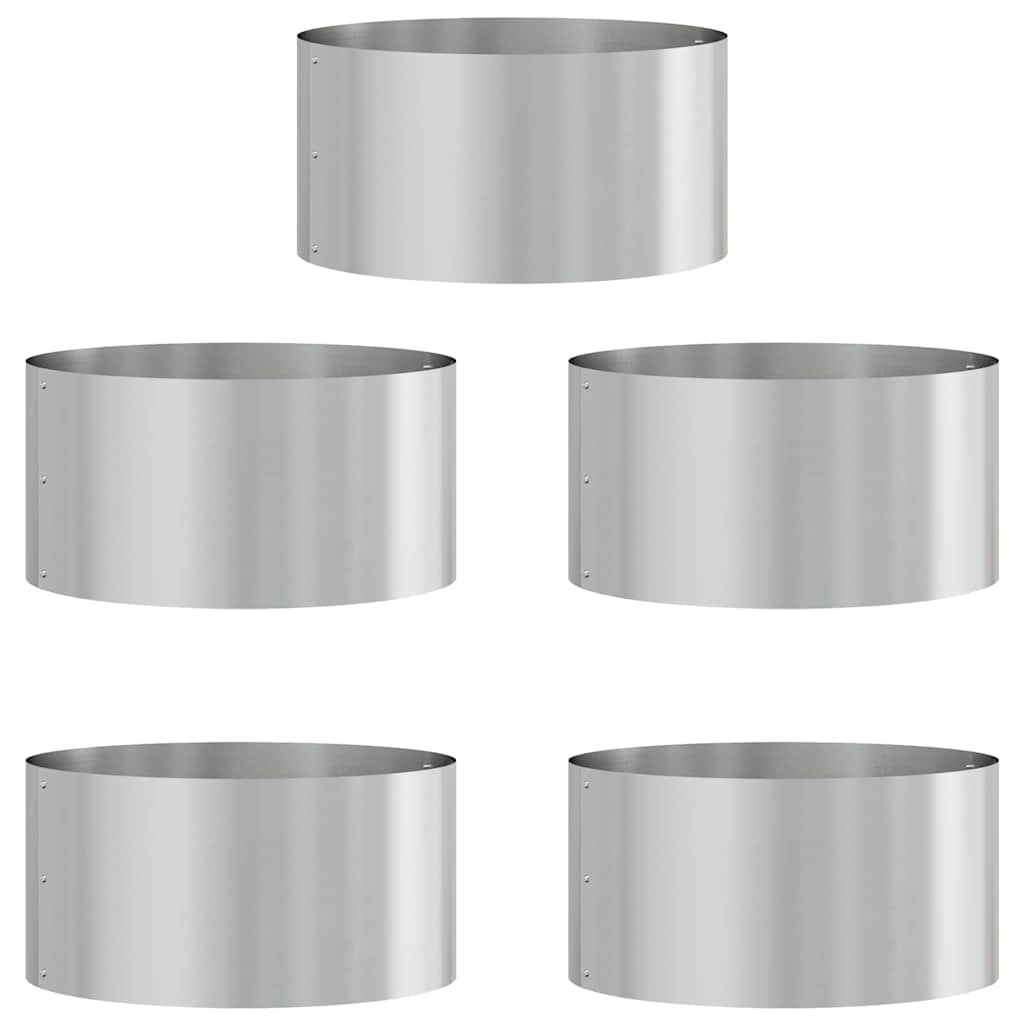 Prsten za saksiju 5 pcs Srebrno 40 x 40 x 20 cm Cinkani čelik