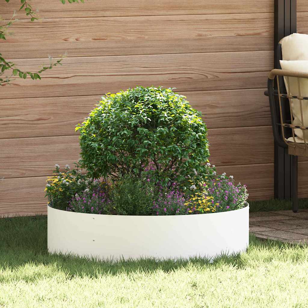 Prsten za saksiju 5 pcs Bijelo 80 x 80 x 20 cm Čelična vrata