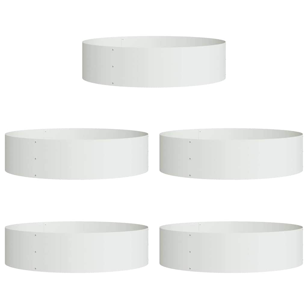 Prsten za saksiju 5 pcs Bijelo 80 x 80 x 20 cm Čelična vrata