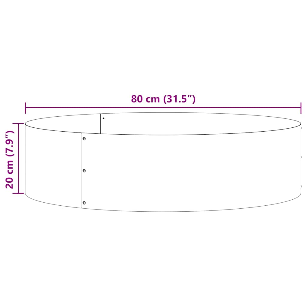 Prsten za saksiju 5 pcs Bijelo 80 x 80 x 20 cm Čelična vrata