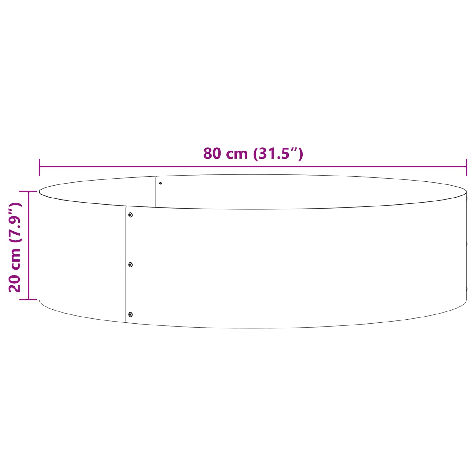 Prsten za saksiju 5 pcs Smeđa 80 x 80 x 20 cm