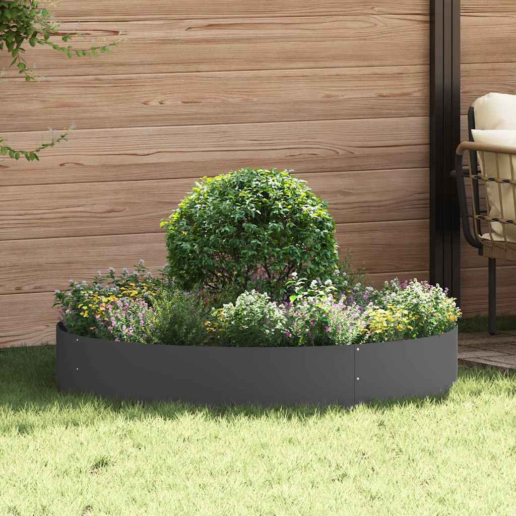 Prsten za saksiju 5 pcs Crna 120 x 120 x 20 cm Čelična vrata