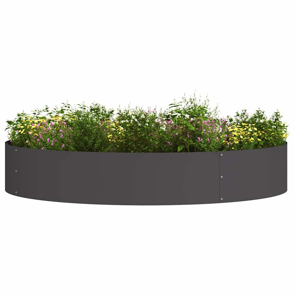 Prsten za saksiju 5 pcs Crna 120 x 120 x 20 cm Čelična vrata