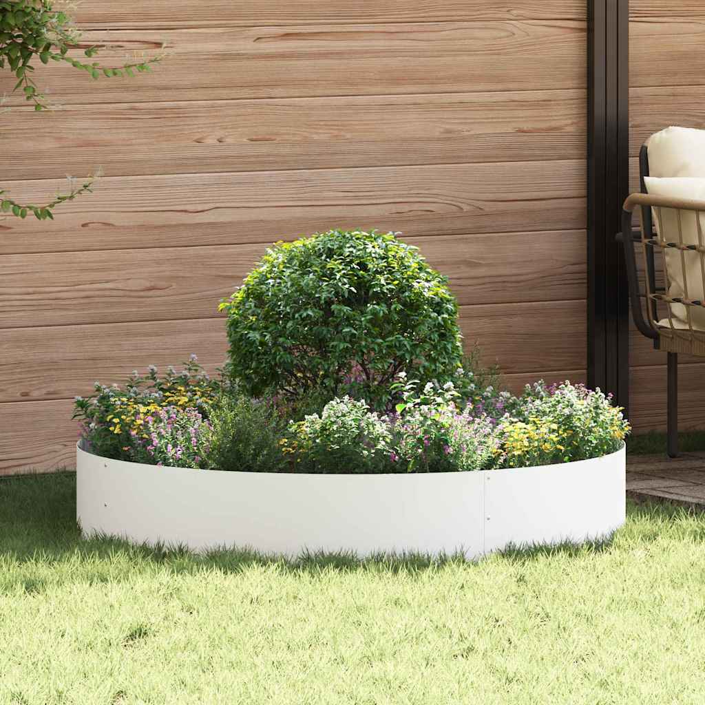 Prsten za saksiju 5 pcs Bijelo 120 x 120 x 20 cm Čelična vrata