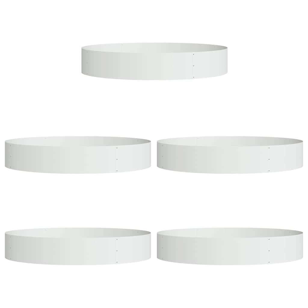 Prsten za saksiju 5 pcs Bijelo 120 x 120 x 20 cm Čelična vrata