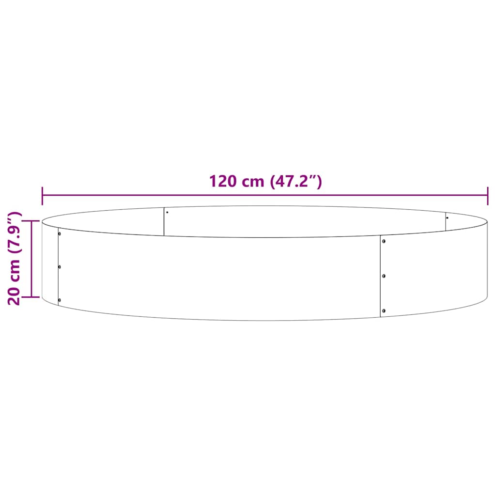 Prsten za saksiju 5 pcs Bijelo 120 x 120 x 20 cm Čelična vrata
