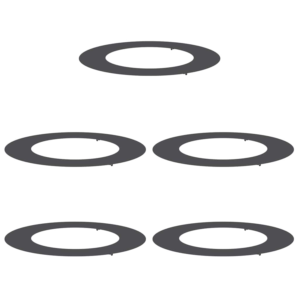 pogodno za ravne drvene prstenove 5 pcs Crna Ø50 / 80 cm Čelik