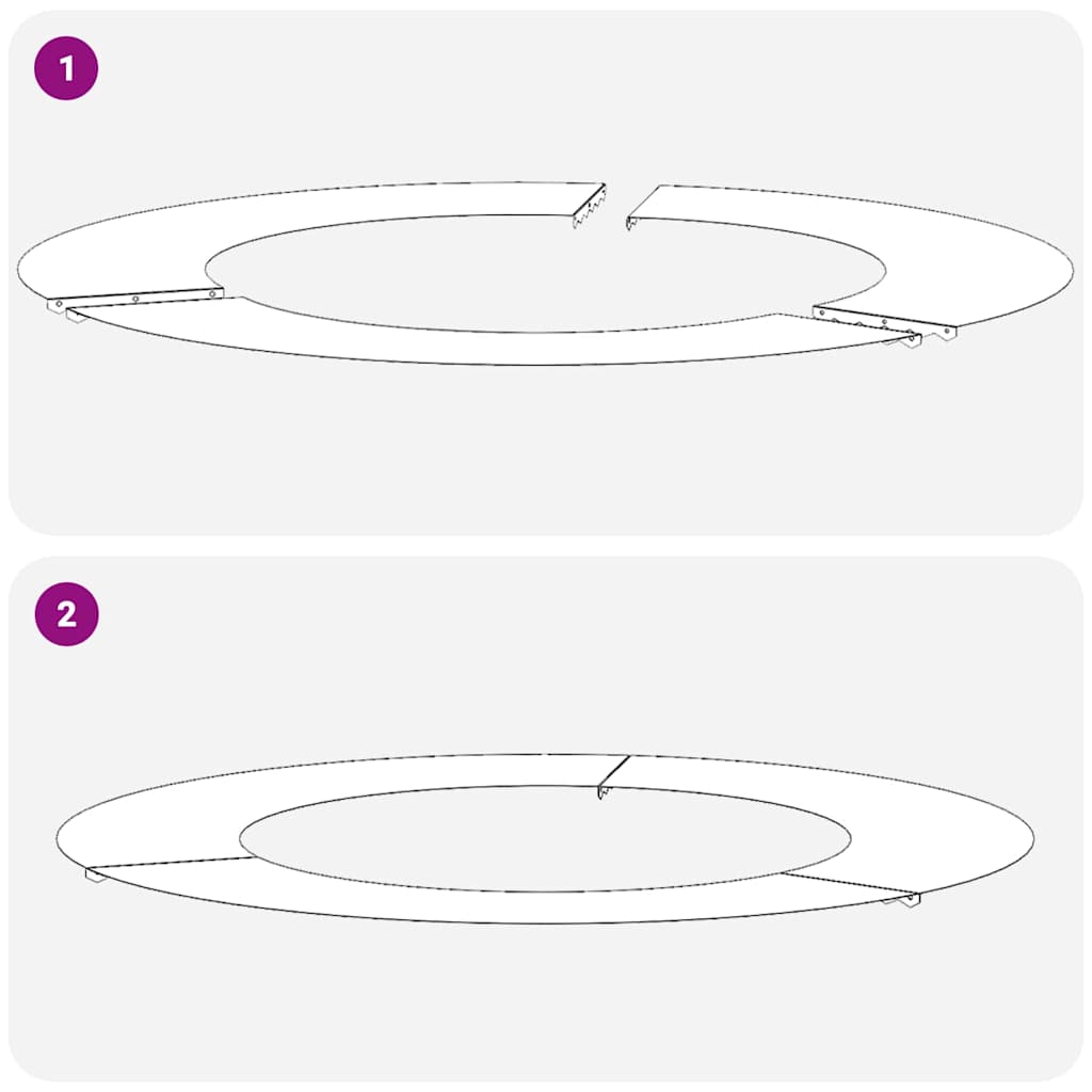 pogodno za ravne drvene prstenove 5 pcs Srebrno Ø50 / 80 cm