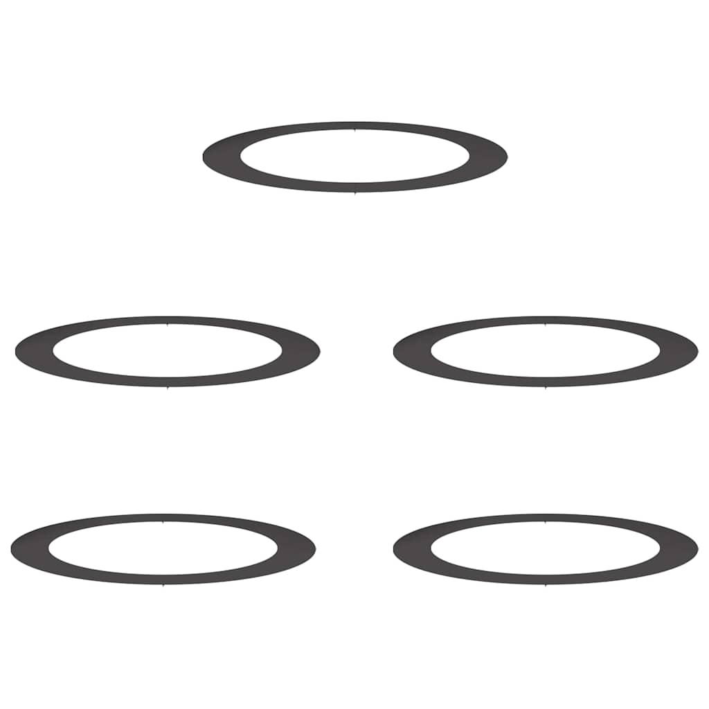 pogodno za ravne drvene prstenove 5 pcs Crna Ø90 / 120 cm Čelik