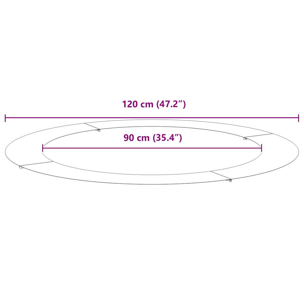 pogodno za ravne drvene prstenove 5 pcs Srebrno Ø90 / 120 cm