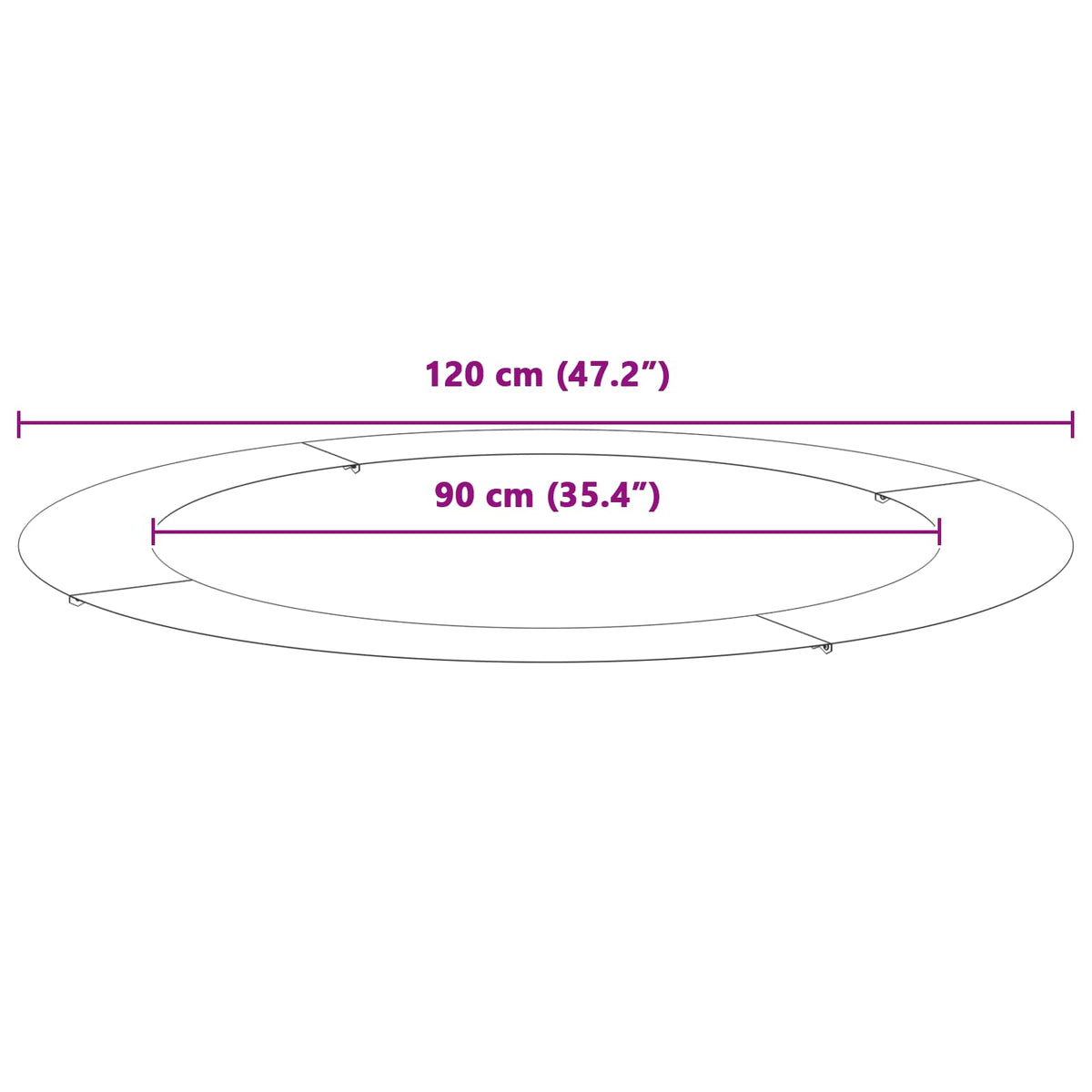 pogodno za ravne drvene prstenove 5 pcs Smeđa Ø90 / 120 cm