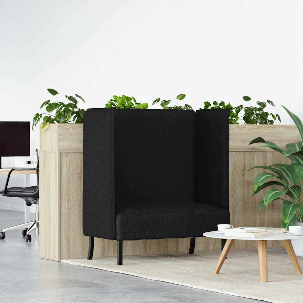 Sofa s visokim naslonom 101cm Crna tkanina