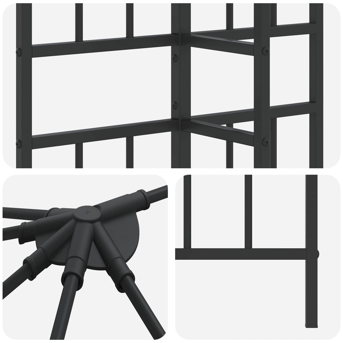 Okvir za gazebo 6 x 3 m Crna Čelik