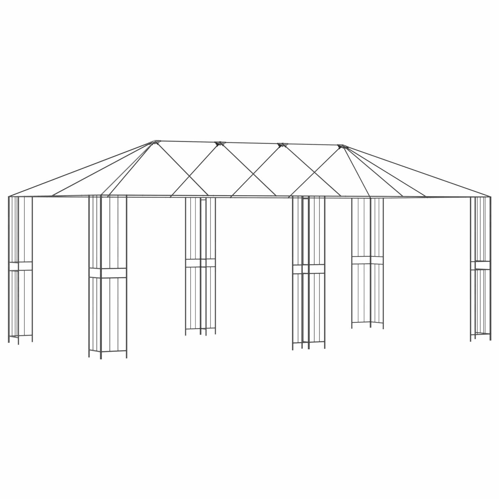 Okvir za gazebo 6 x 3 m Crna Čelik