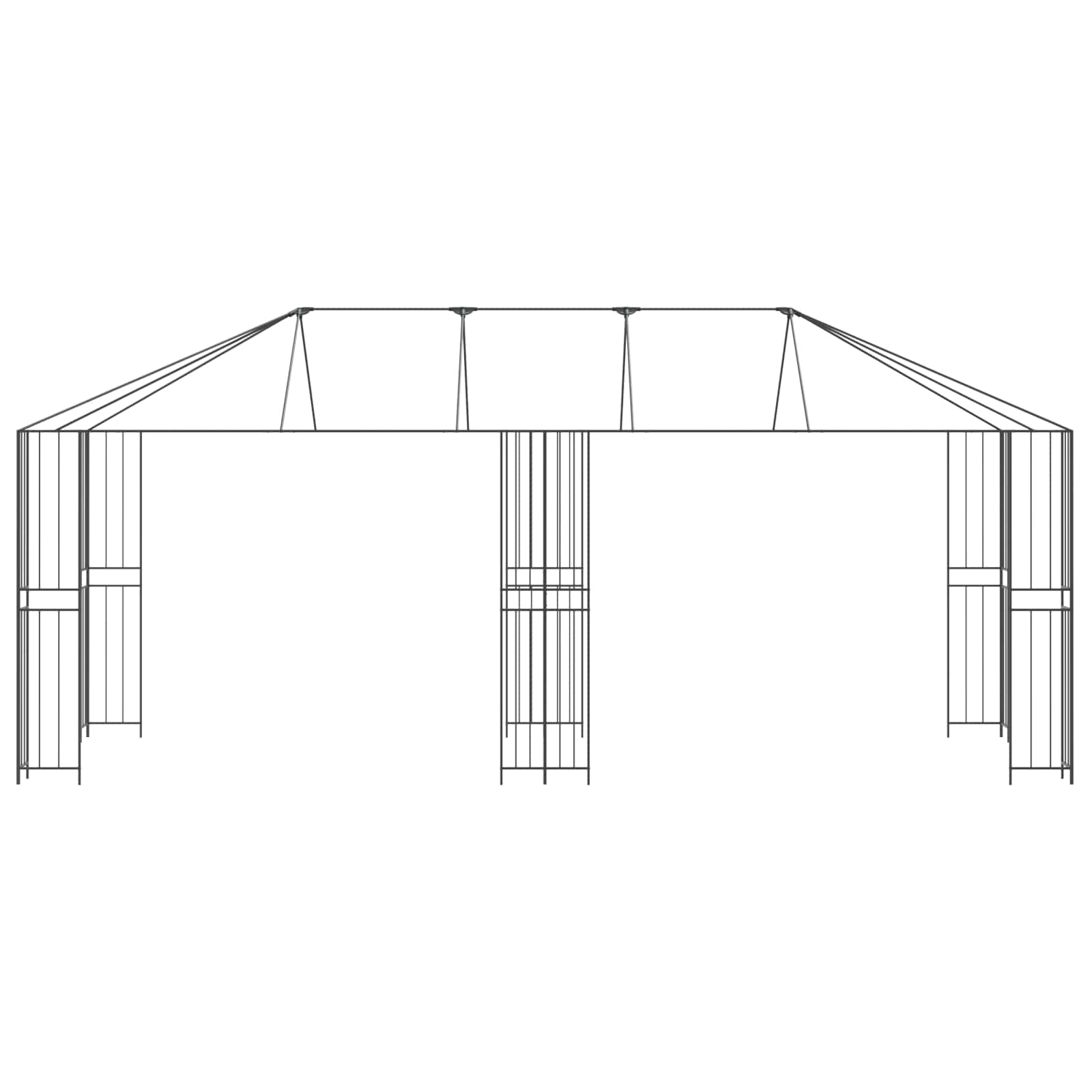 Okvir za gazebo 6 x 3 m Crna Čelik