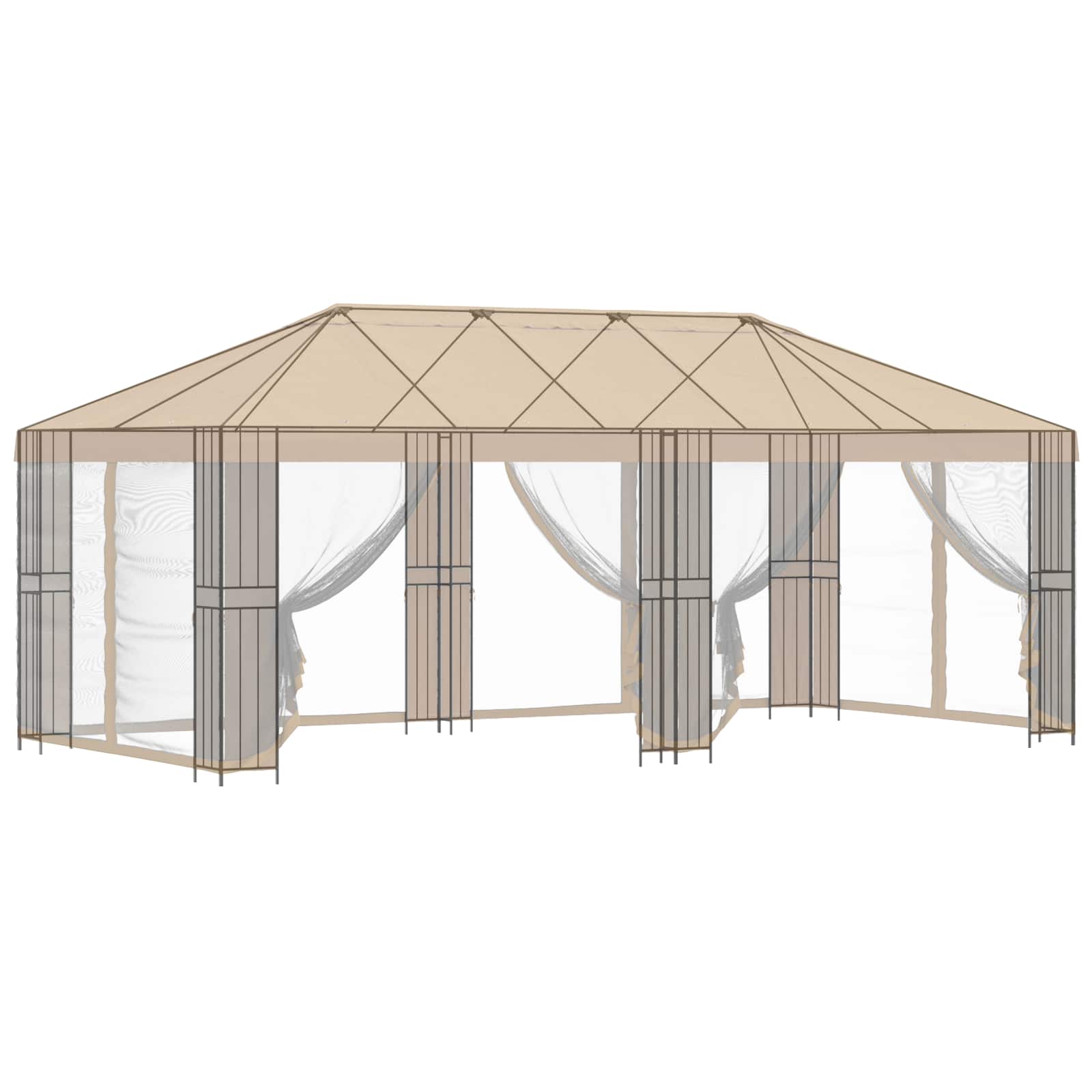 Okvir za gazebo 6 x 3 m Crna Čelik
